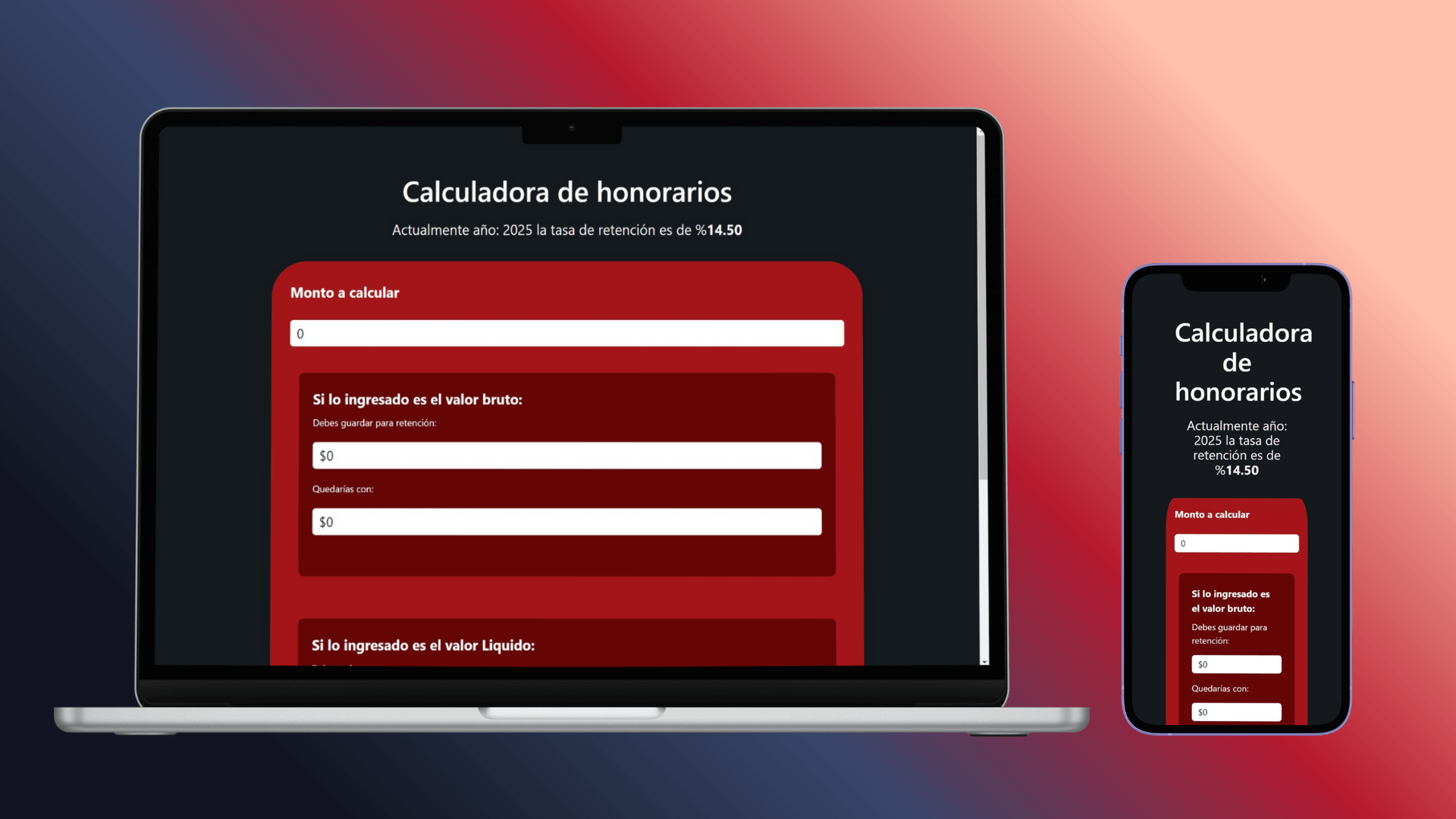 Calculadora de honorarios en Chile - Aplicación web gratuita para calcular boletas de honorarios desarrollada por NANSSO